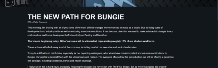 Bungie大裁员，老板却被发现在大买豪车